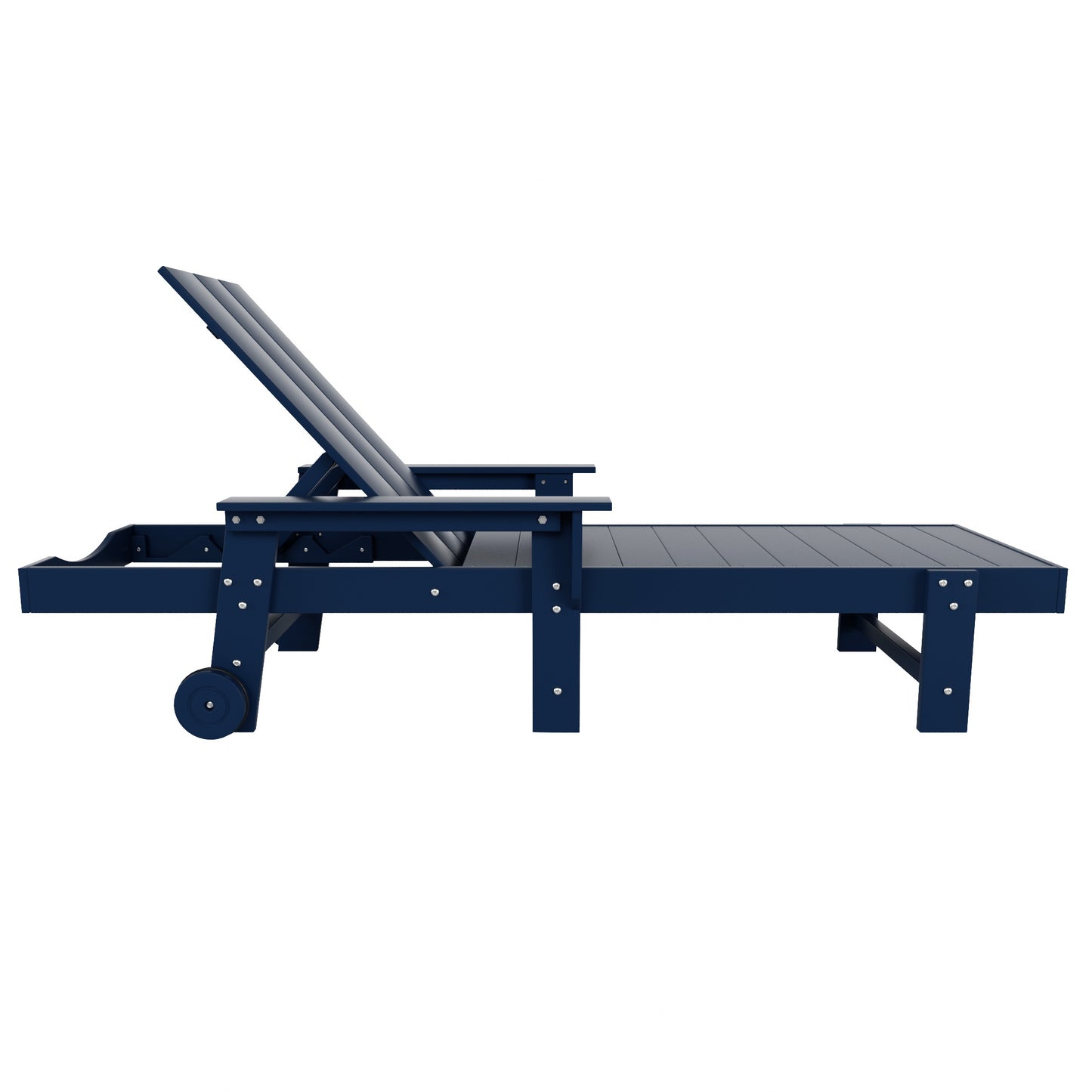Malibu Modern All-Weather Outdoor Reclining Sun Lounger With Arm Rests & Wheels