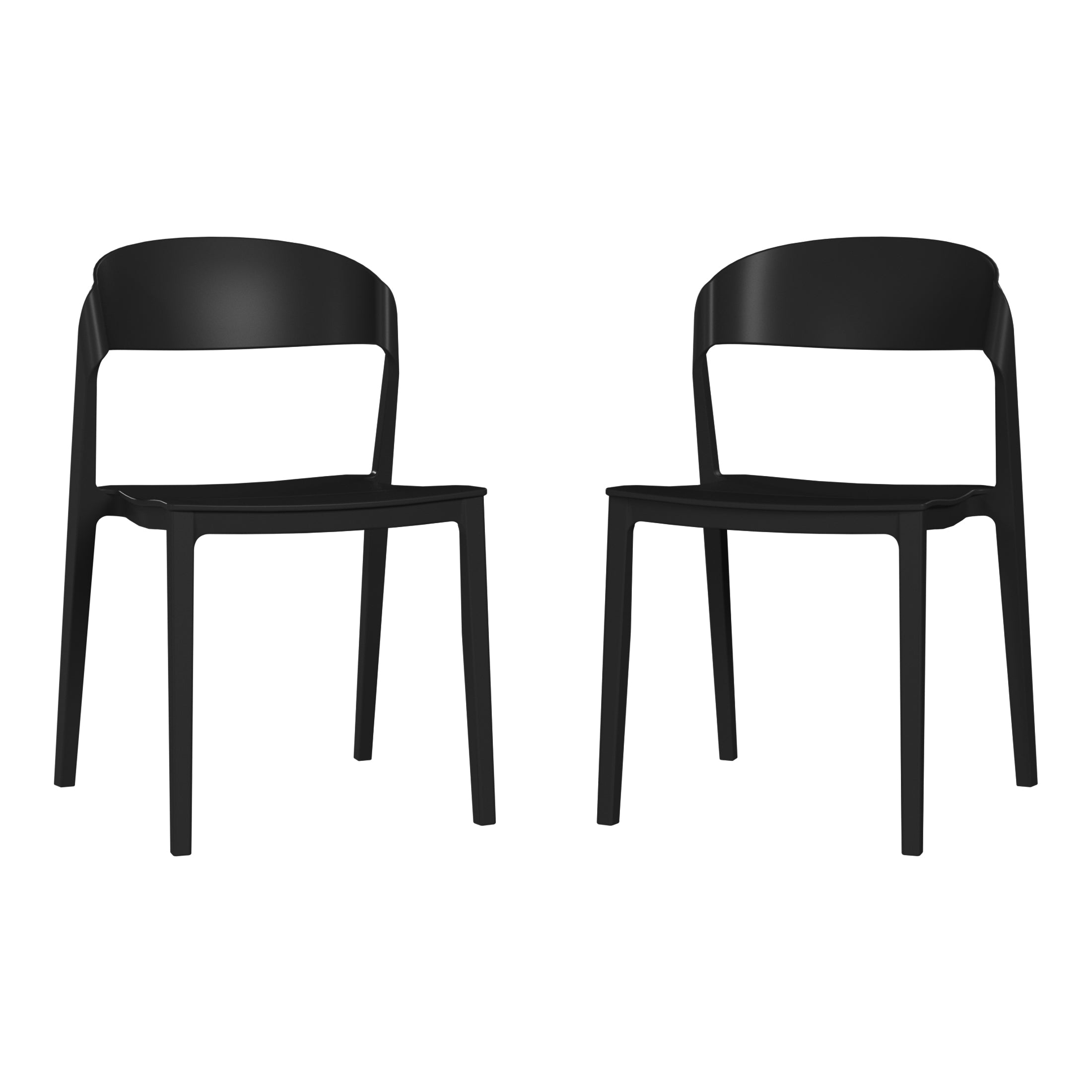 Patio Stacking Dining Side Chair (Set of 2)