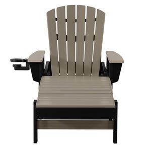 Heritage Ridge Adirondack Chaise Lounge with Arms and Wheels With Cup Holder