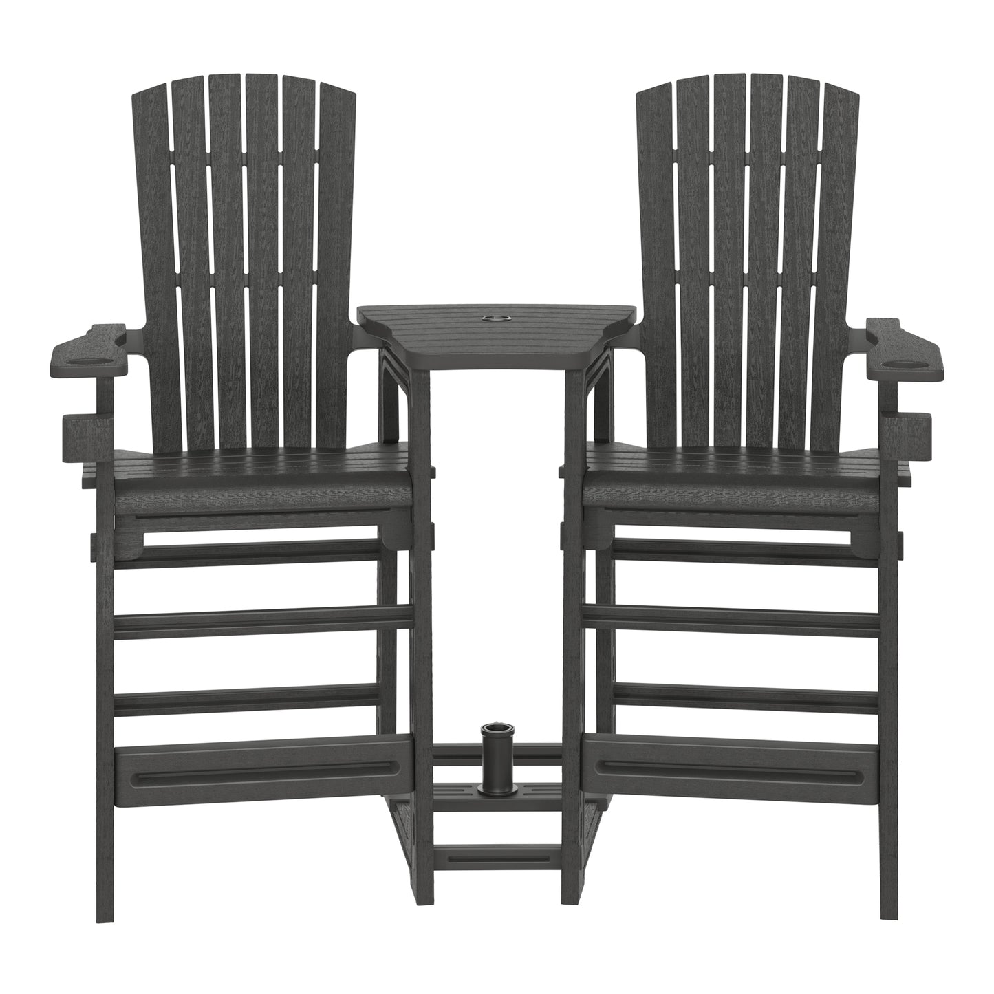 Snap’n Lock Adirondack Balcony Two-Chair Set with Connecting Wedge Table (No Tools or Hardware Required)