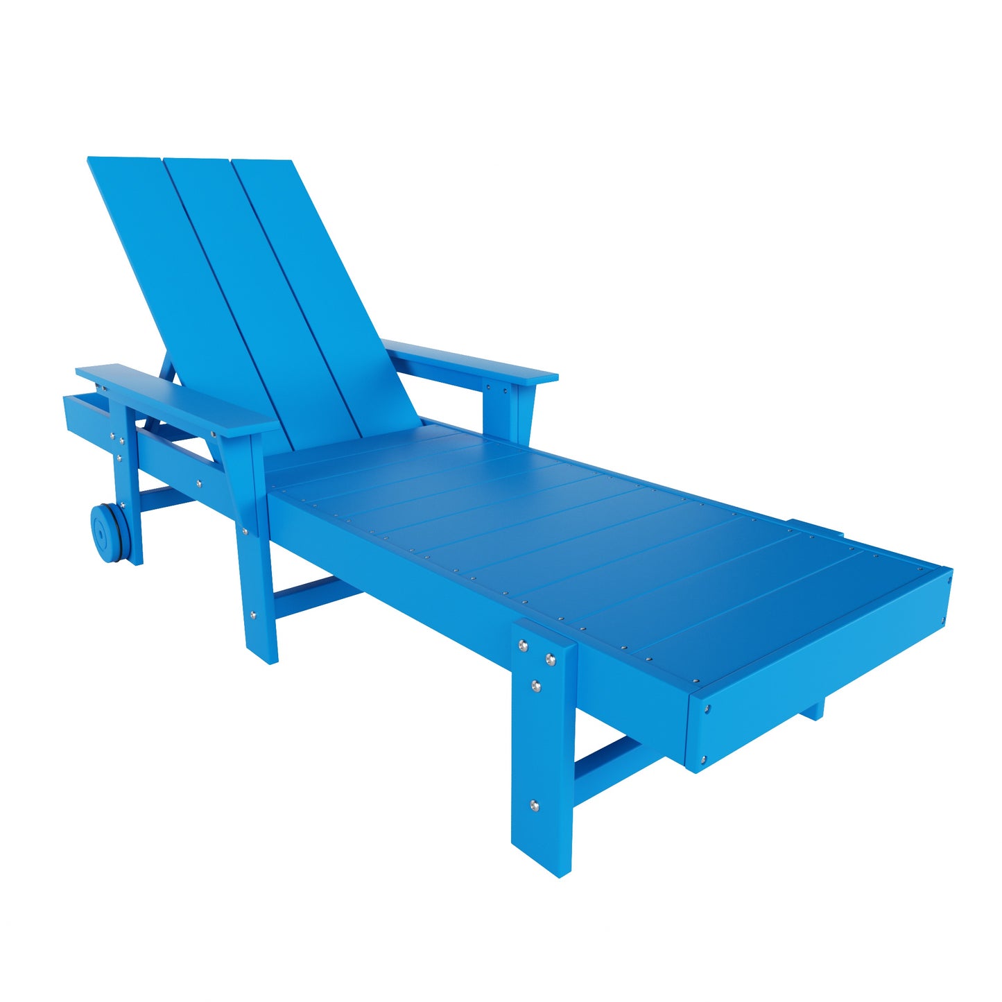 Malibu Modern All-Weather Outdoor Reclining Sun Lounger With Arm Rests & Wheels