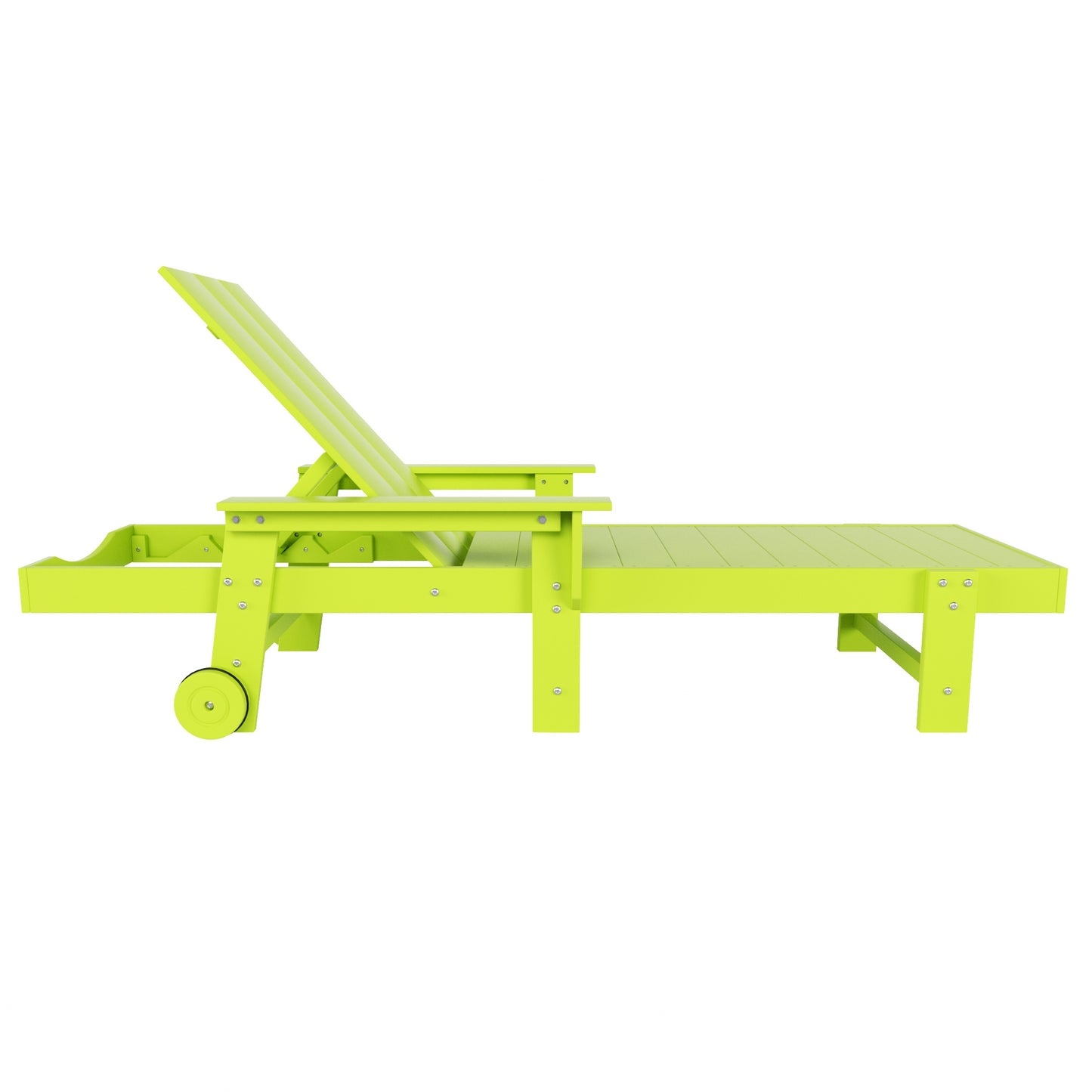 Malibu Modern All-Weather Outdoor Reclining Sun Lounger With Arm Rests & Wheels
