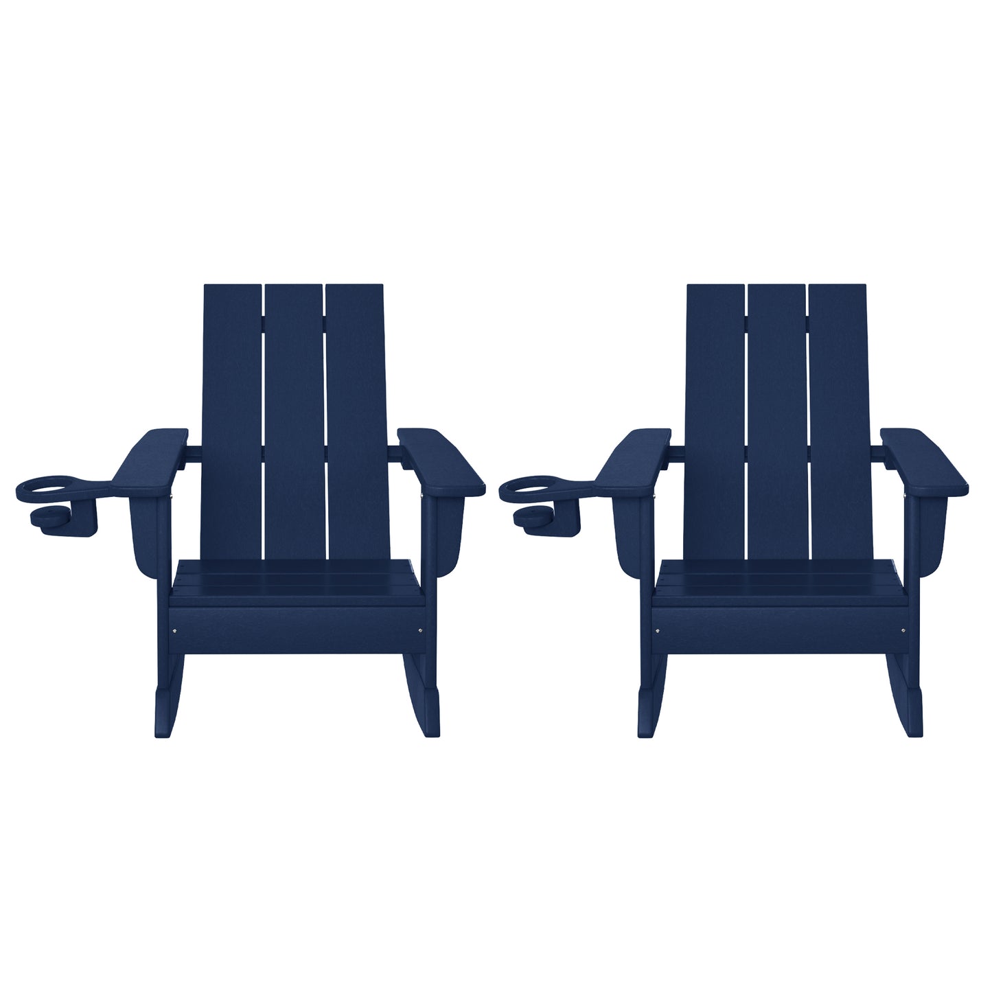 Tiny Terraces Kids Modern Adirondack Rocking Chair with Cup Holder (Set of 2)