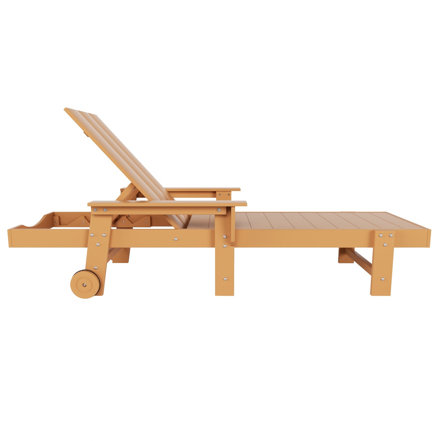 Malibu Modern All-Weather Outdoor Reclining Sun Lounger With Arm Rests & Wheels