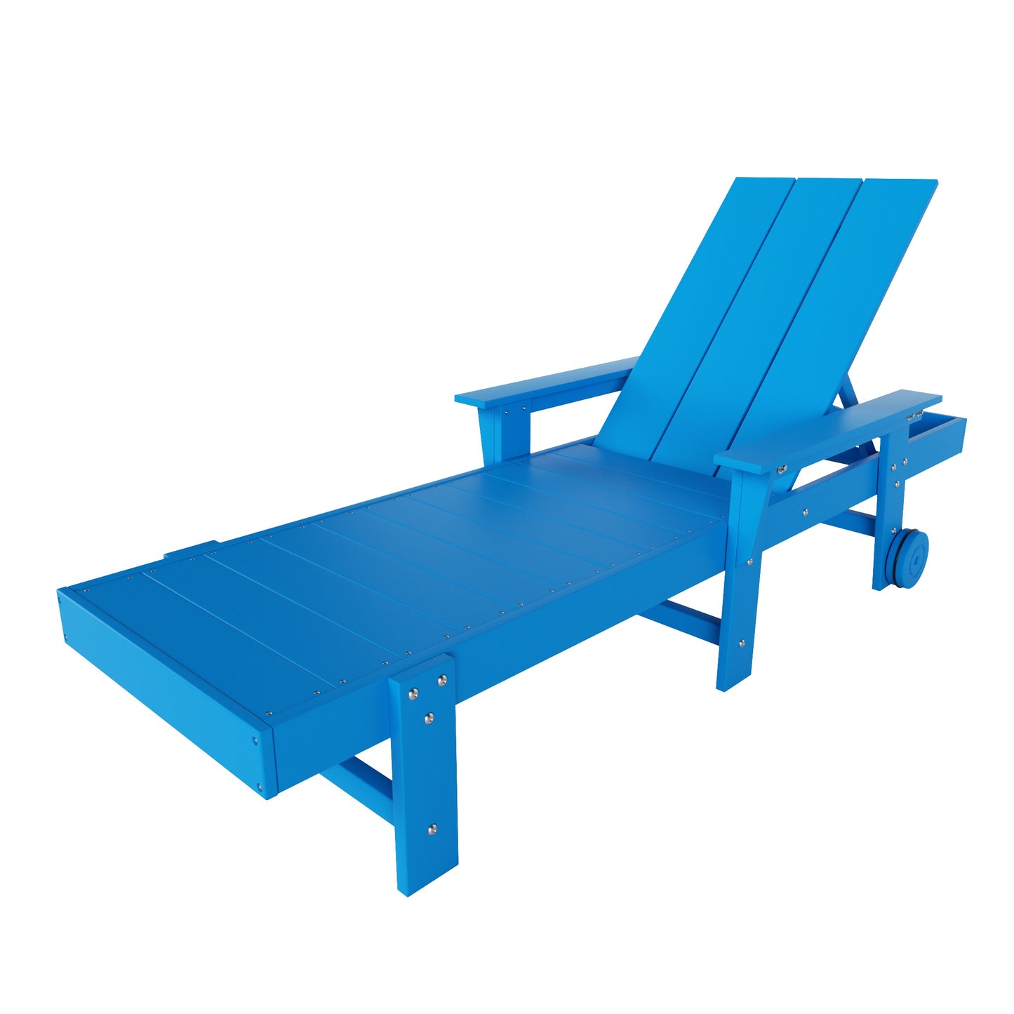 Malibu Modern All-Weather Outdoor Reclining Sun Lounger With Arm Rests & Wheels