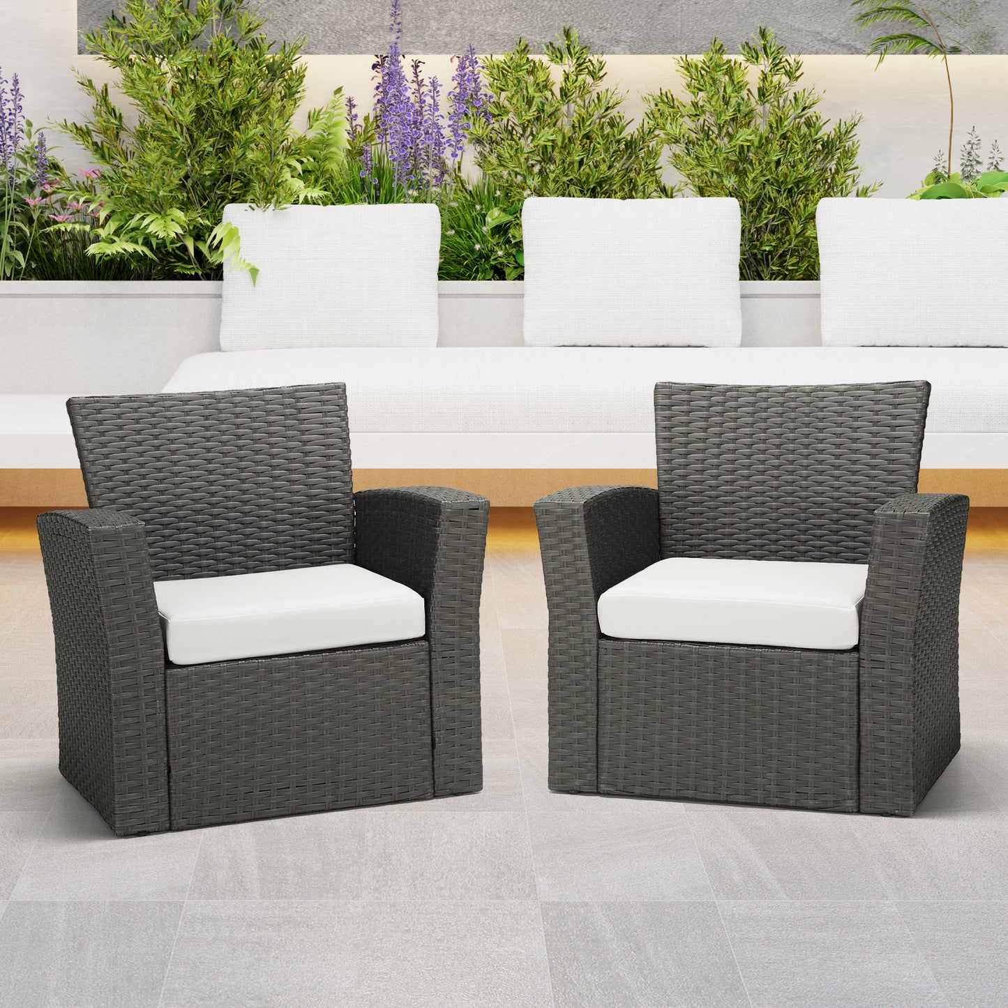 Outdoor Patio Furniture Seat Chair Square Cushions Set of 2, 20" x 19"