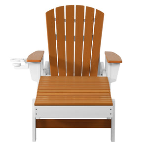Heritage Ridge Adirondack Chaise Lounge with Arms and Wheels With Cup Holder