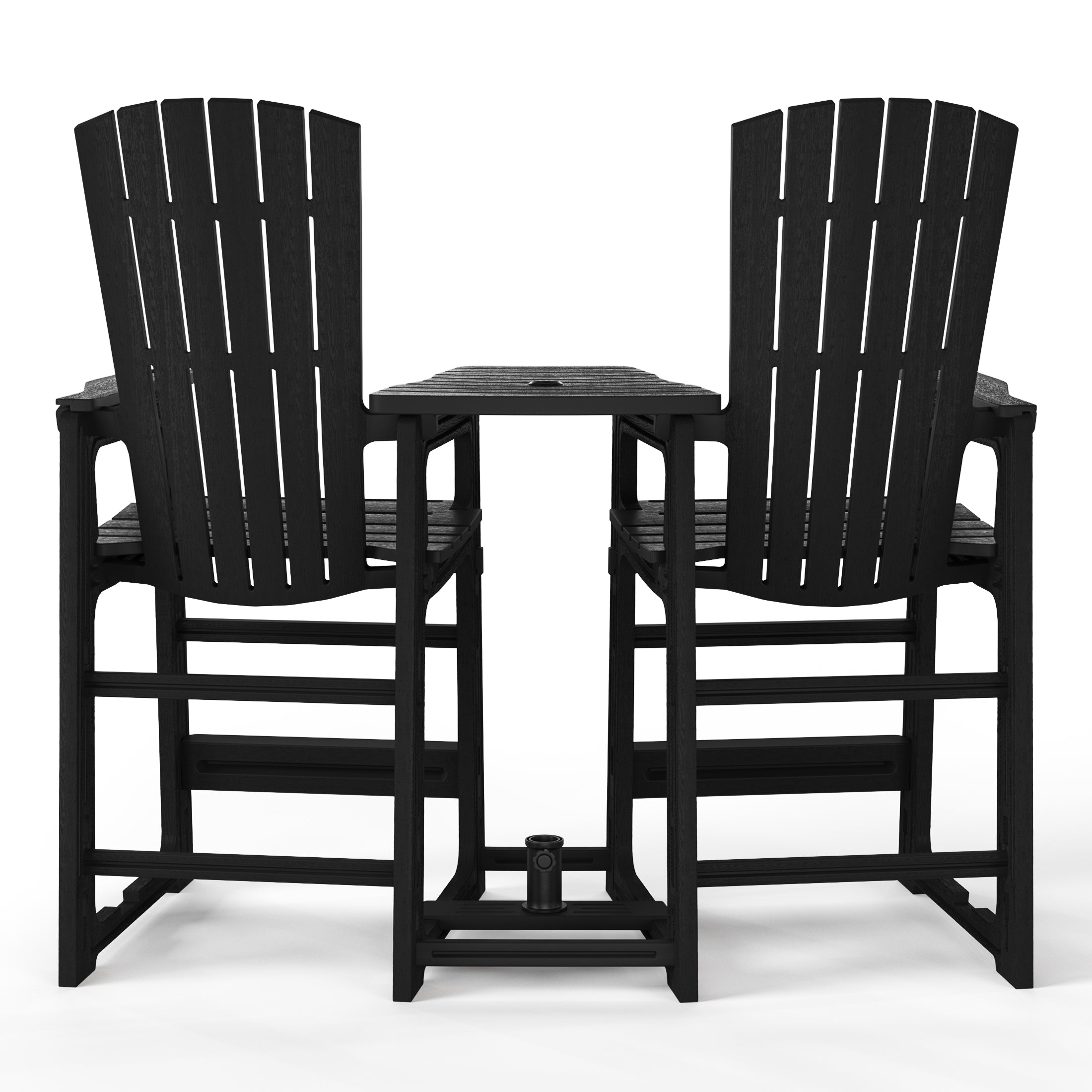 Snap’n Lock Adirondack Balcony Two-Chair Set with Connecting Wedge Table (No Tools or Hardware Required)