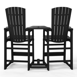 Snap’n Lock Adirondack Balcony Two-Chair Set with Connecting Wedge Table (No Tools or Hardware Required)