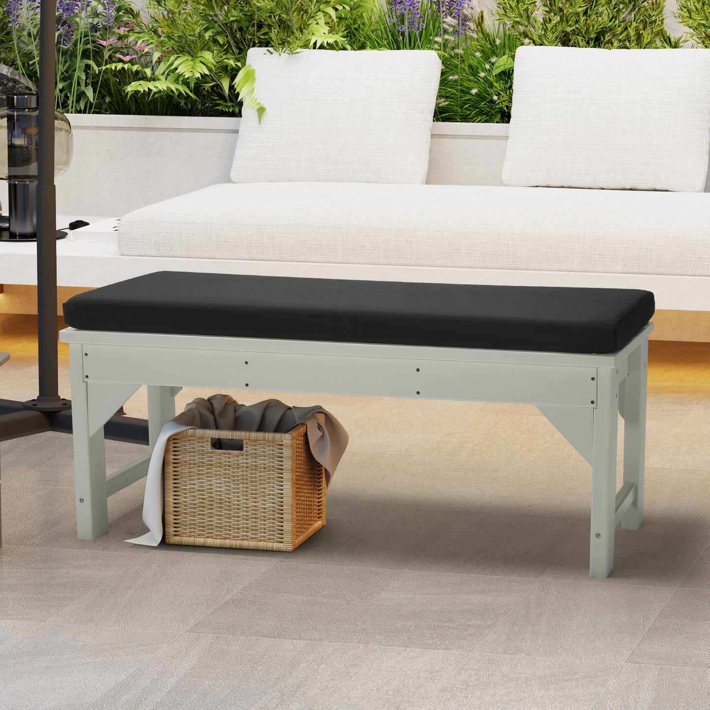 Water Repellent Outdoor Patio Bench Seat Cushion