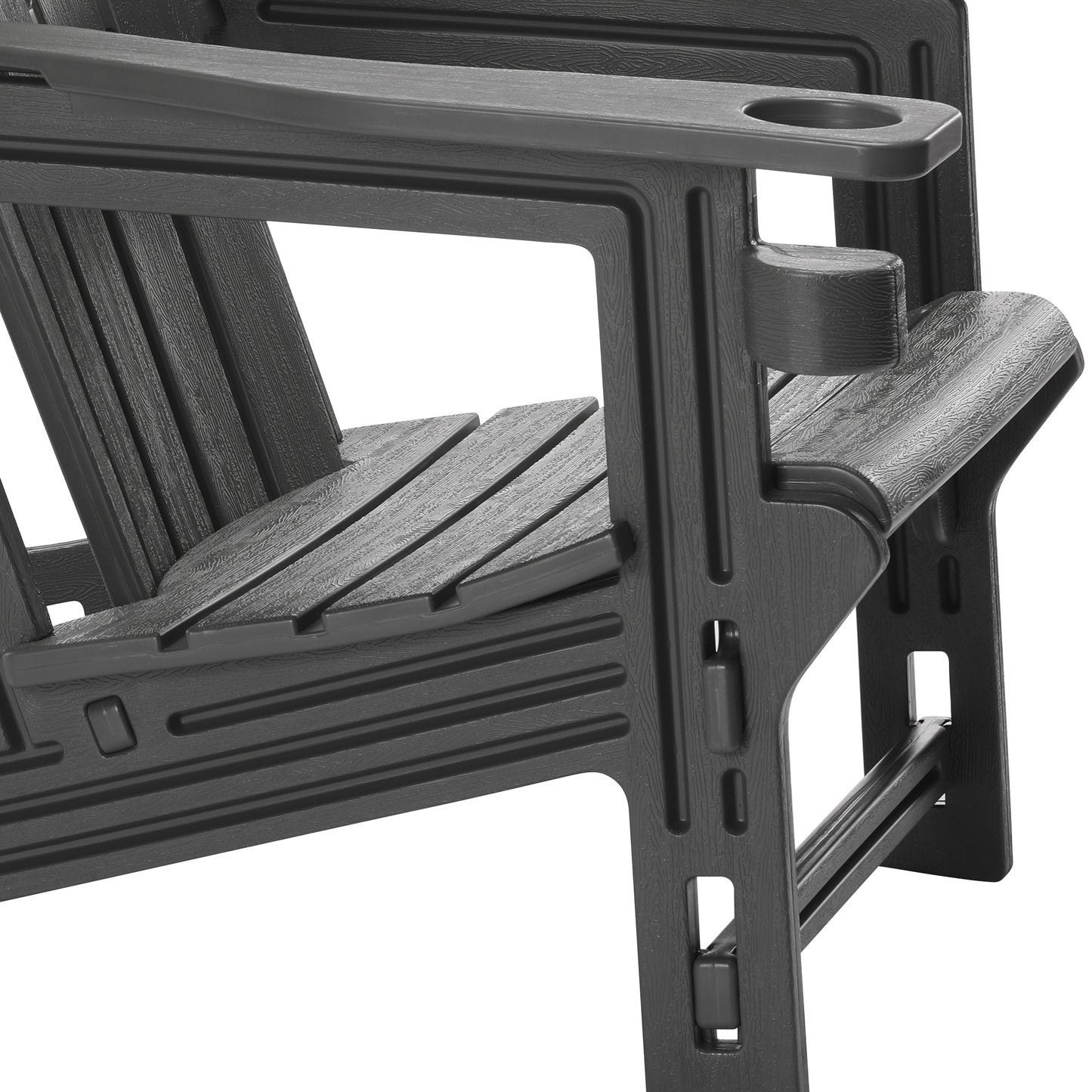 Set of Snap'n Lock Adirondack Chairs with Connecting Wedge Table (No Tools or Hardware)