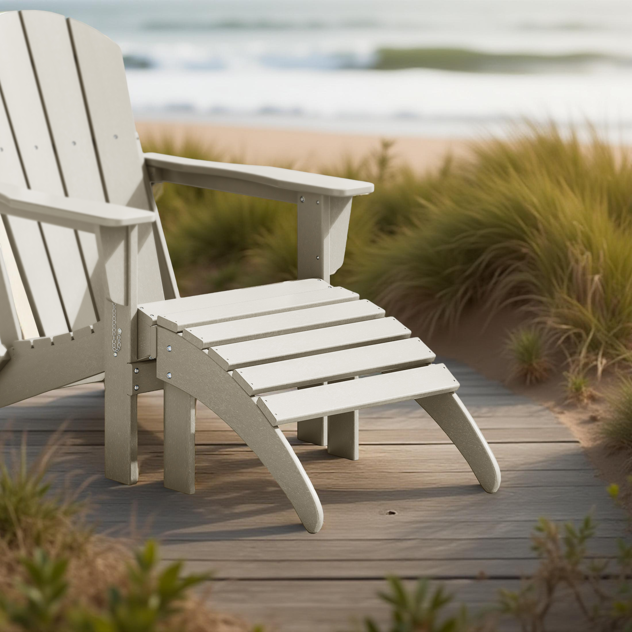 All-Weather Outdoor Adirondack Chair Folding Foot Rest/Ottoman