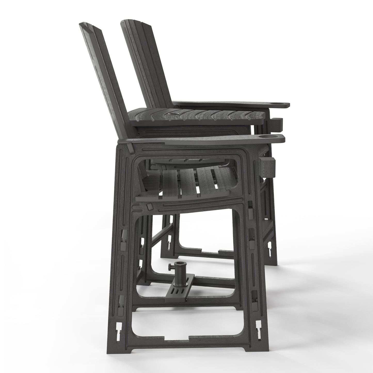 Snap’n Lock Adirondack Balcony Two-Chair Set with Connecting Wedge Table (No Tools or Hardware Required)