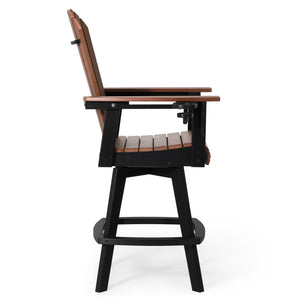 Heritage Ridge Adirondack Swivel Bar Chair With Cup Holder