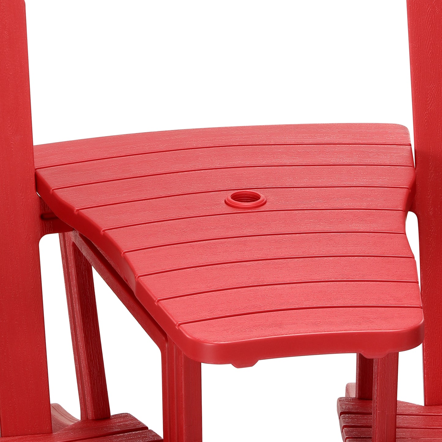 Set of Snap'n Lock Adirondack Chairs with Connecting Wedge Table (No Tools or Hardware)