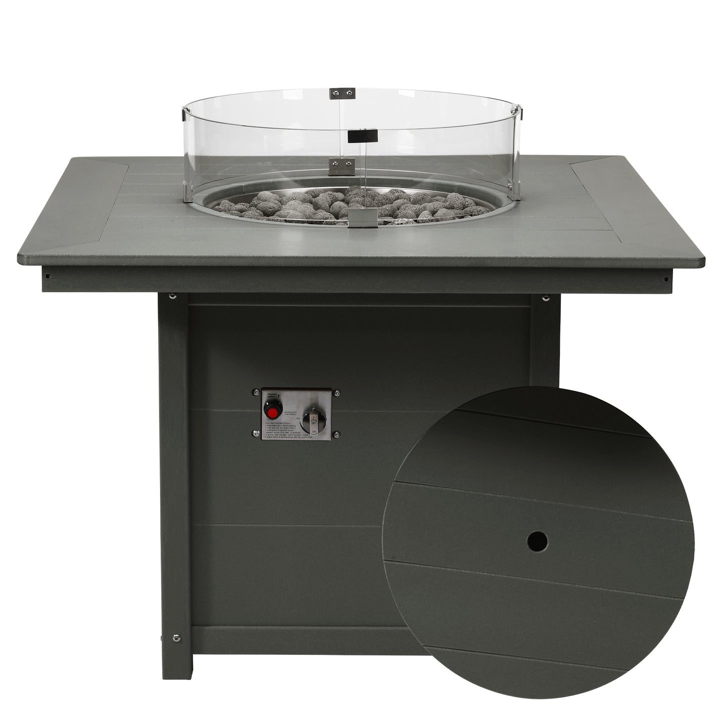 Sedona Square 42" Dining Fire Pit Table