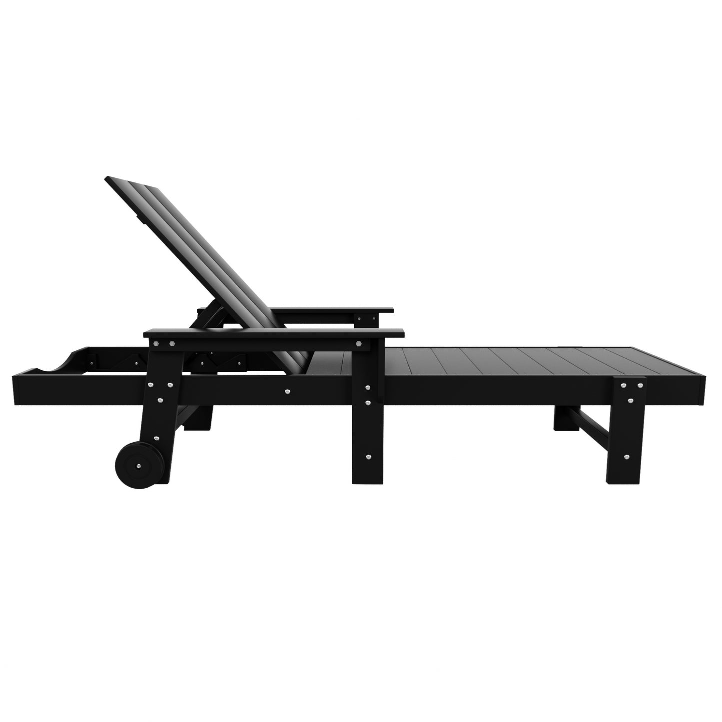 Malibu Modern All-Weather Outdoor Reclining Sun Lounger With Arm Rests & Wheels