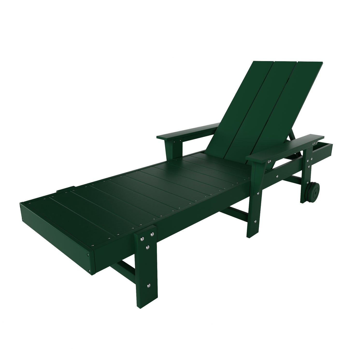 Malibu Modern All-Weather Outdoor Reclining Sun Lounger With Arm Rests & Wheels
