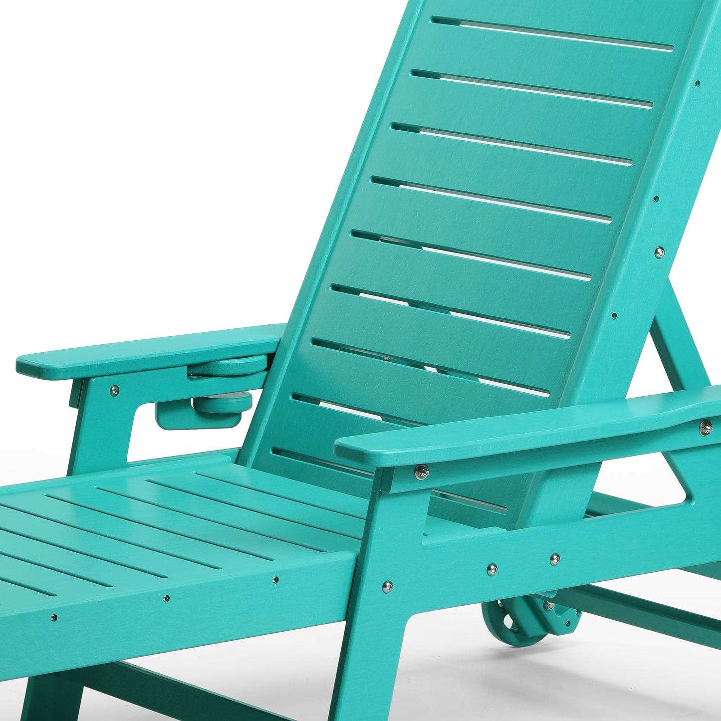 Santa Barbara Reclining Chaise Lounge with Cup Holder and Wheels