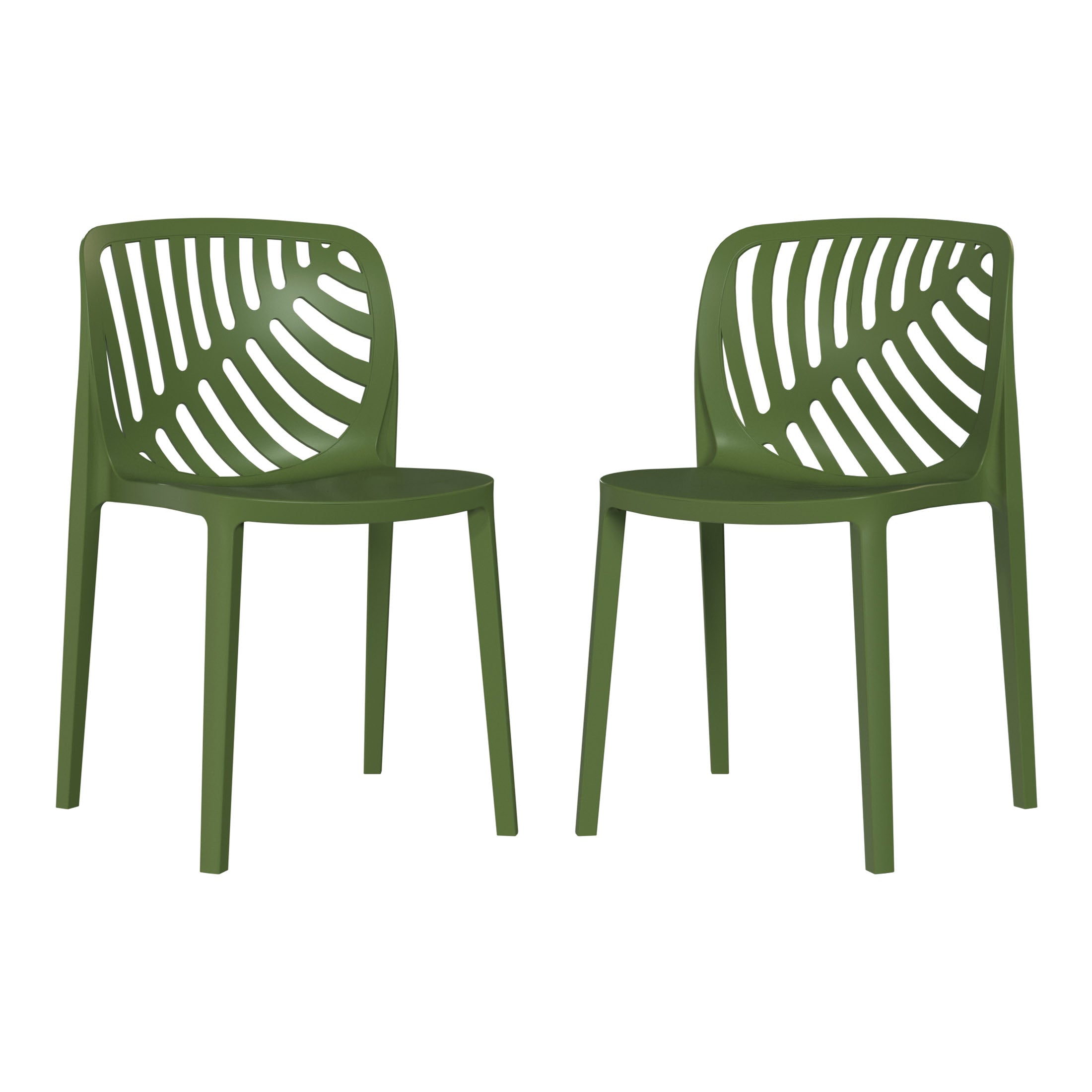 Patio Stacking Dining Side Chair (Set of 2)