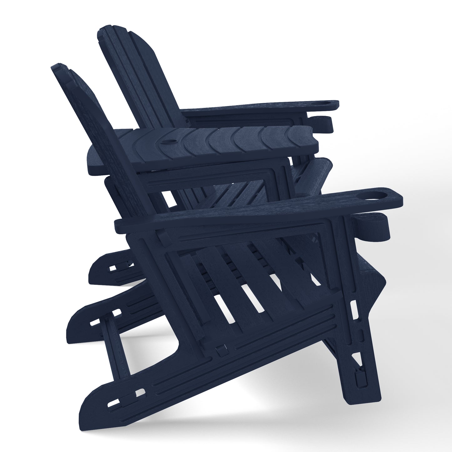 Set of Snap'n Lock Adirondack Chairs with Connecting Wedge Table (No Tools or Hardware)