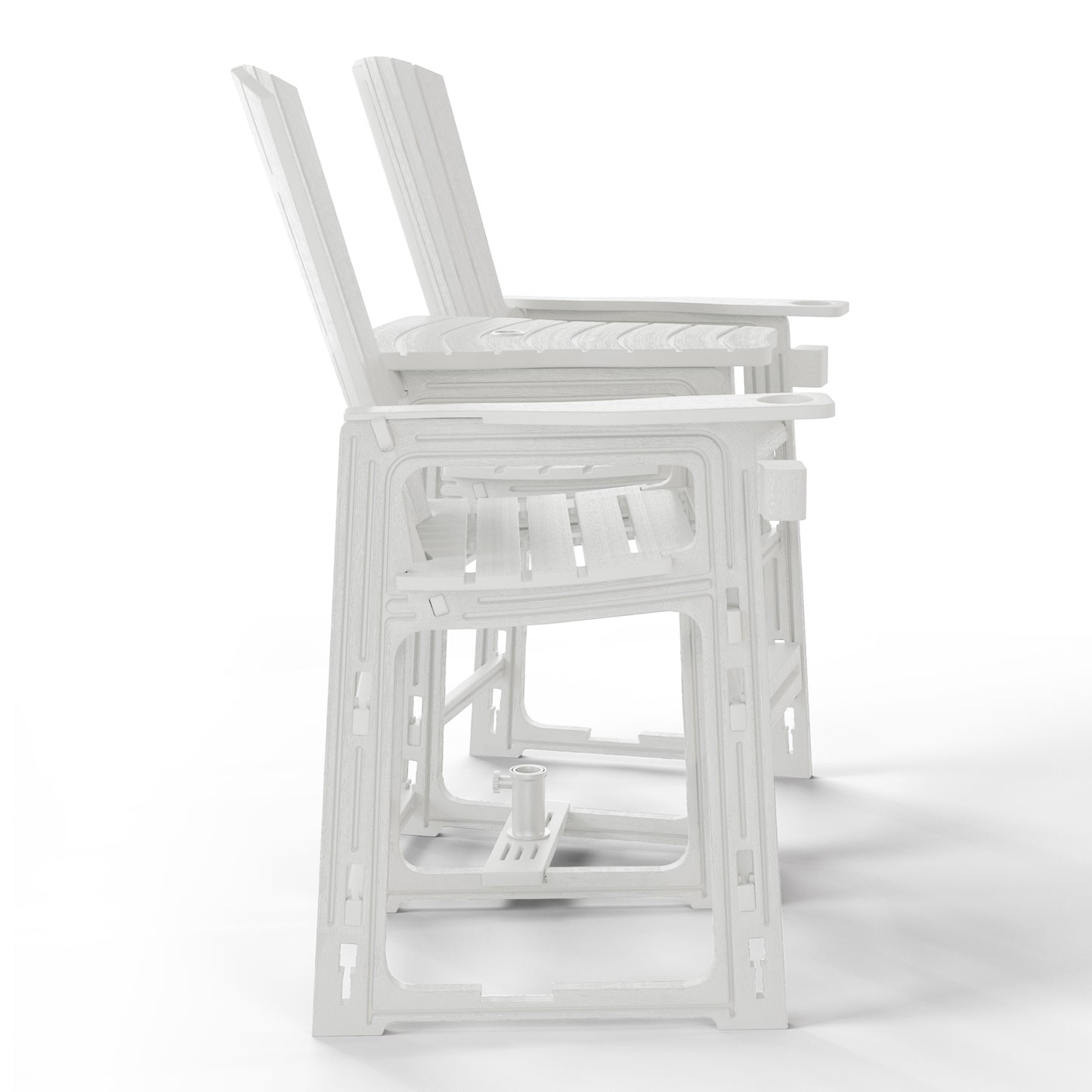 Snap’n Lock Adirondack Balcony Two-Chair Set with Connecting Wedge Table (No Tools or Hardware Required)