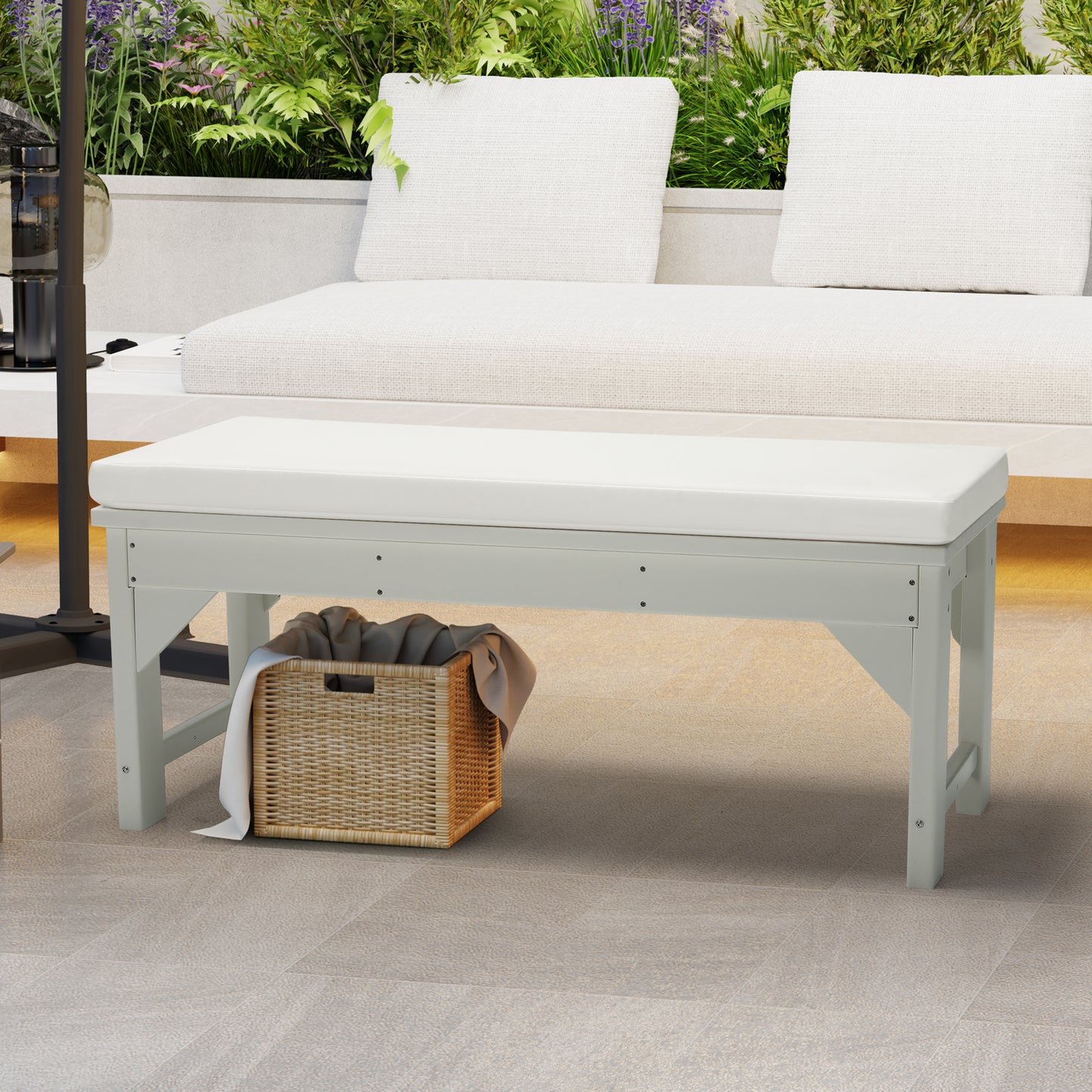 Water Repellent Outdoor Patio Bench Seat Cushion