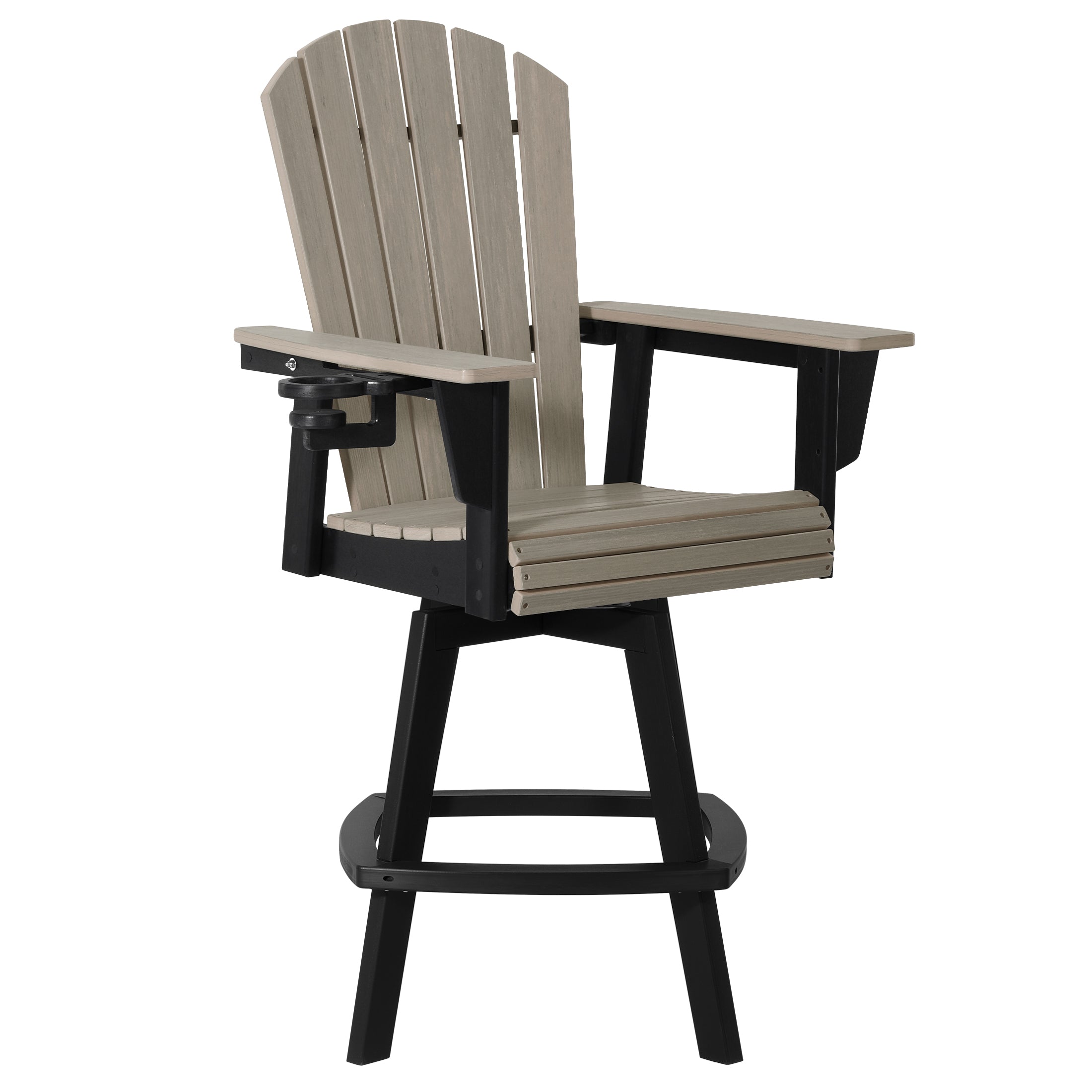 Heritage Ridge Adirondack Swivel Bar Chair With Cup Holder