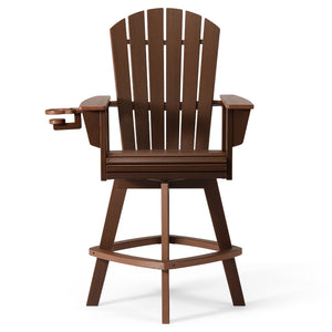 Heritage Ridge Adirondack Swivel Bar Chair With Cup Holder