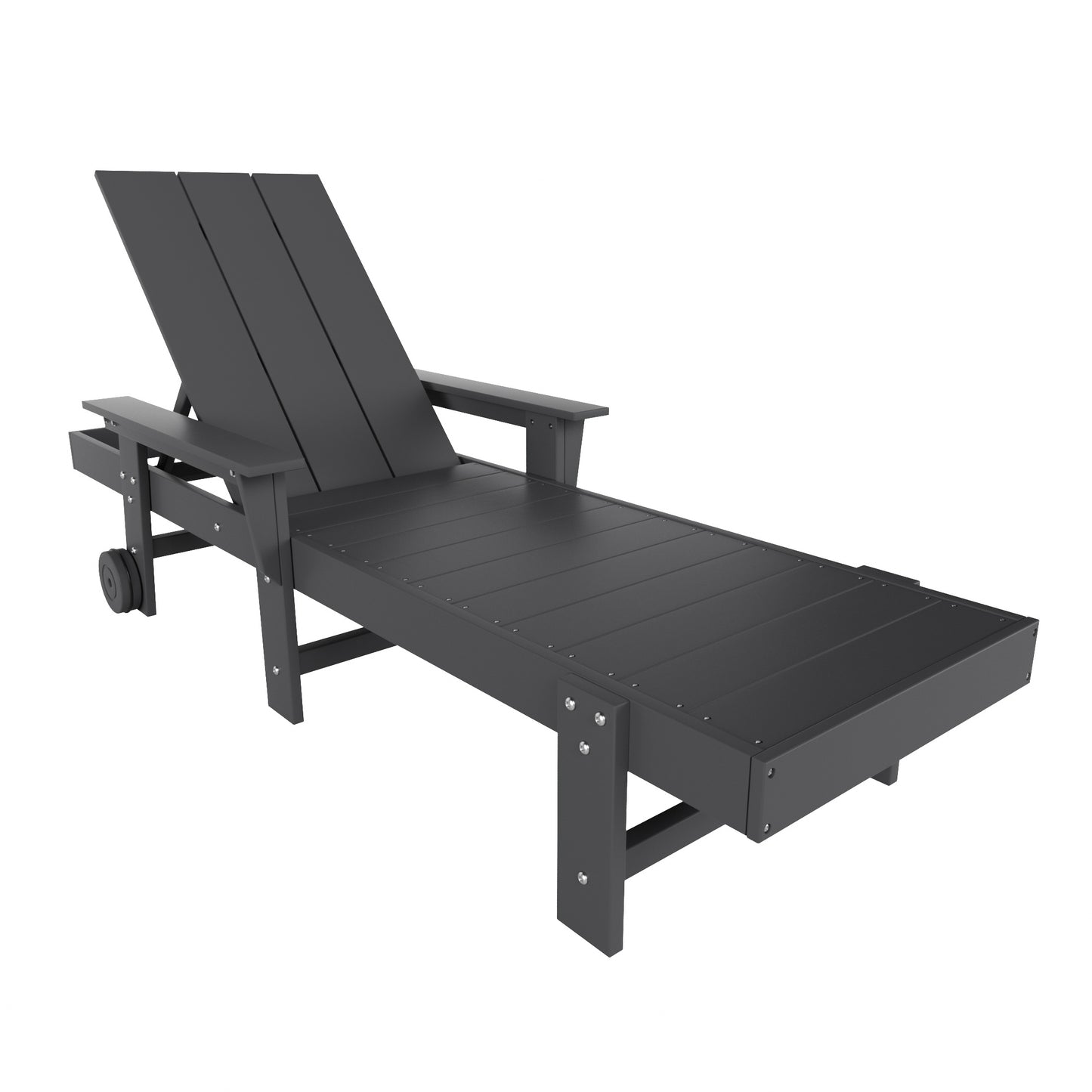Malibu Modern All-Weather Outdoor Reclining Sun Lounger With Arm Rests & Wheels