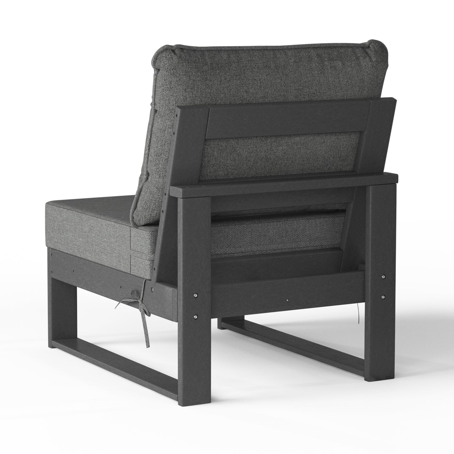 Signature All-Weather Outdoor Modular Deep Seating Cushioned Side Chair (Center Sectional Seat)