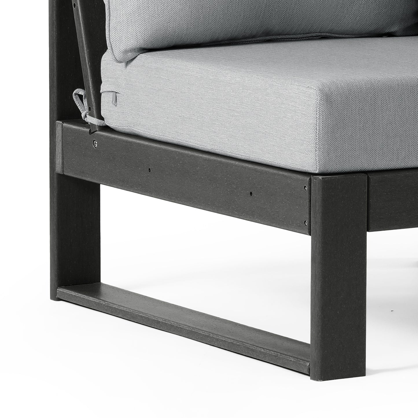 Signature All-Weather Outdoor Modular Deep Seating Cushioned Side Chair (Center Sectional Seat)