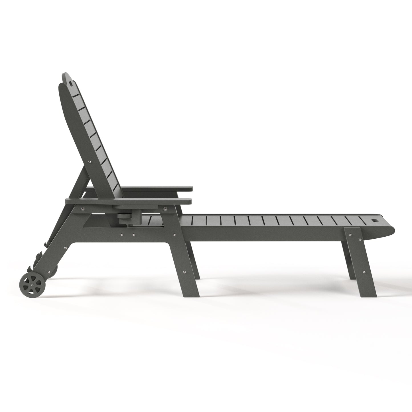 Santa Barbara Reclining Chaise Lounge with Cup Holder and Wheels