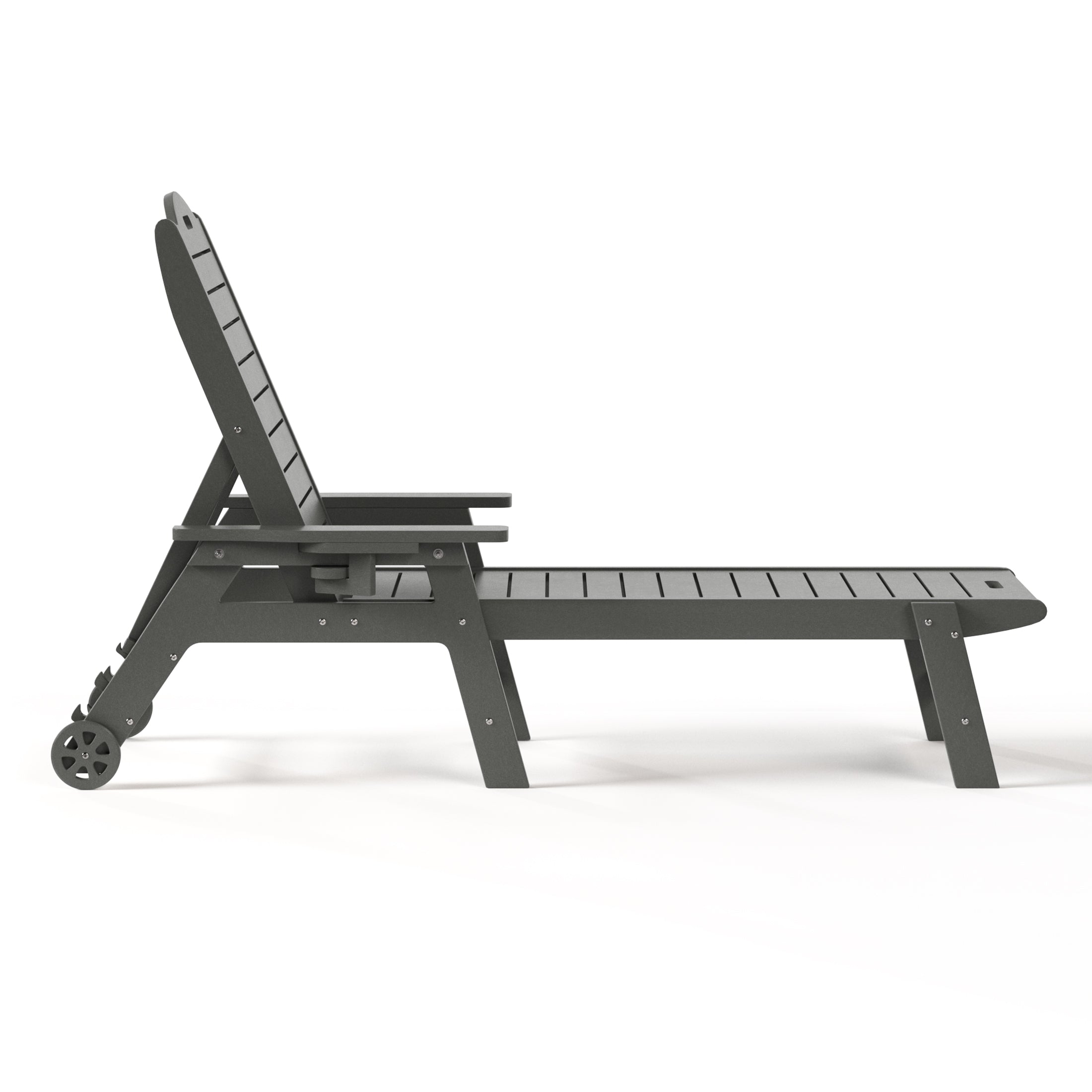 Santa Barbara Reclining Chaise Lounge with Cup Holder and Wheels