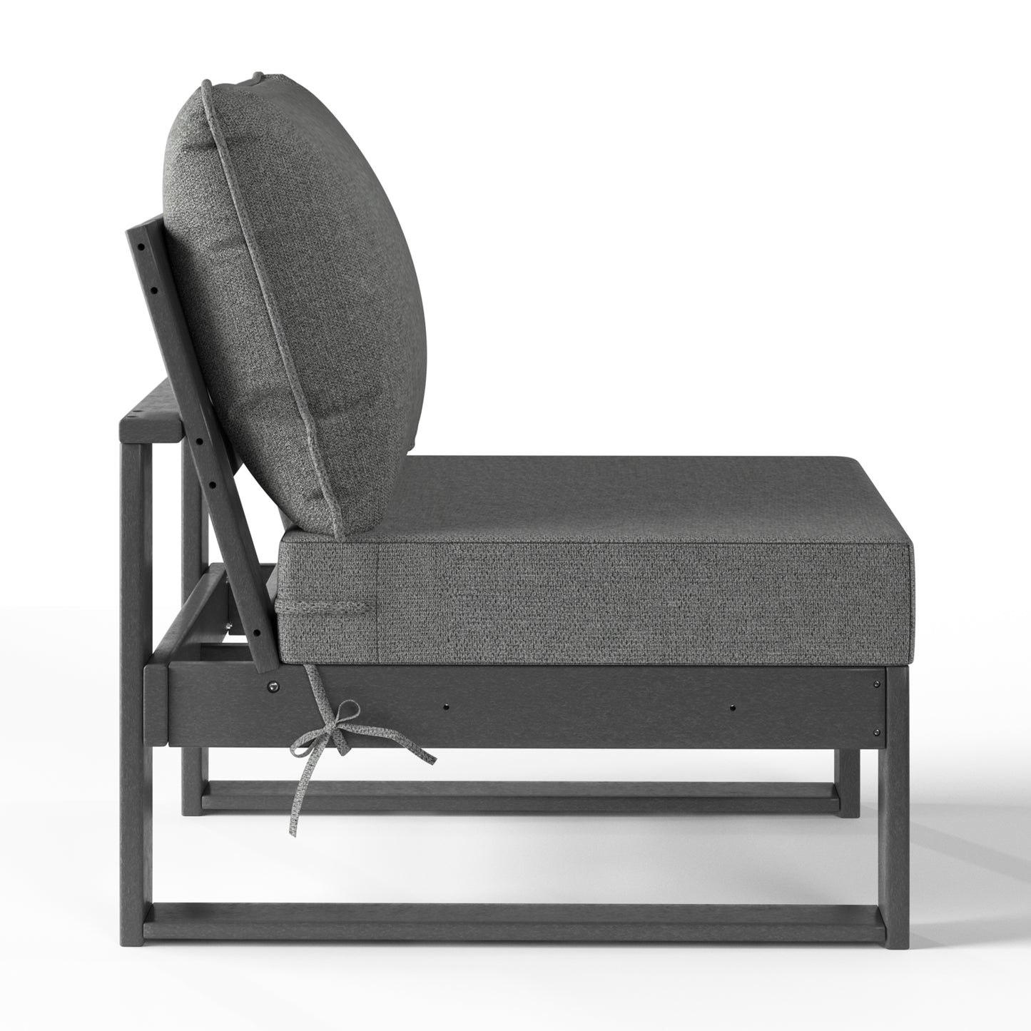 Signature All-Weather Outdoor Modular Deep Seating Cushioned Side Chair (Center Sectional Seat)