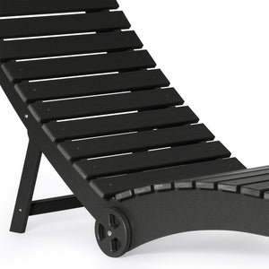 Key West Folding Pool Lounge Chair with Wheels