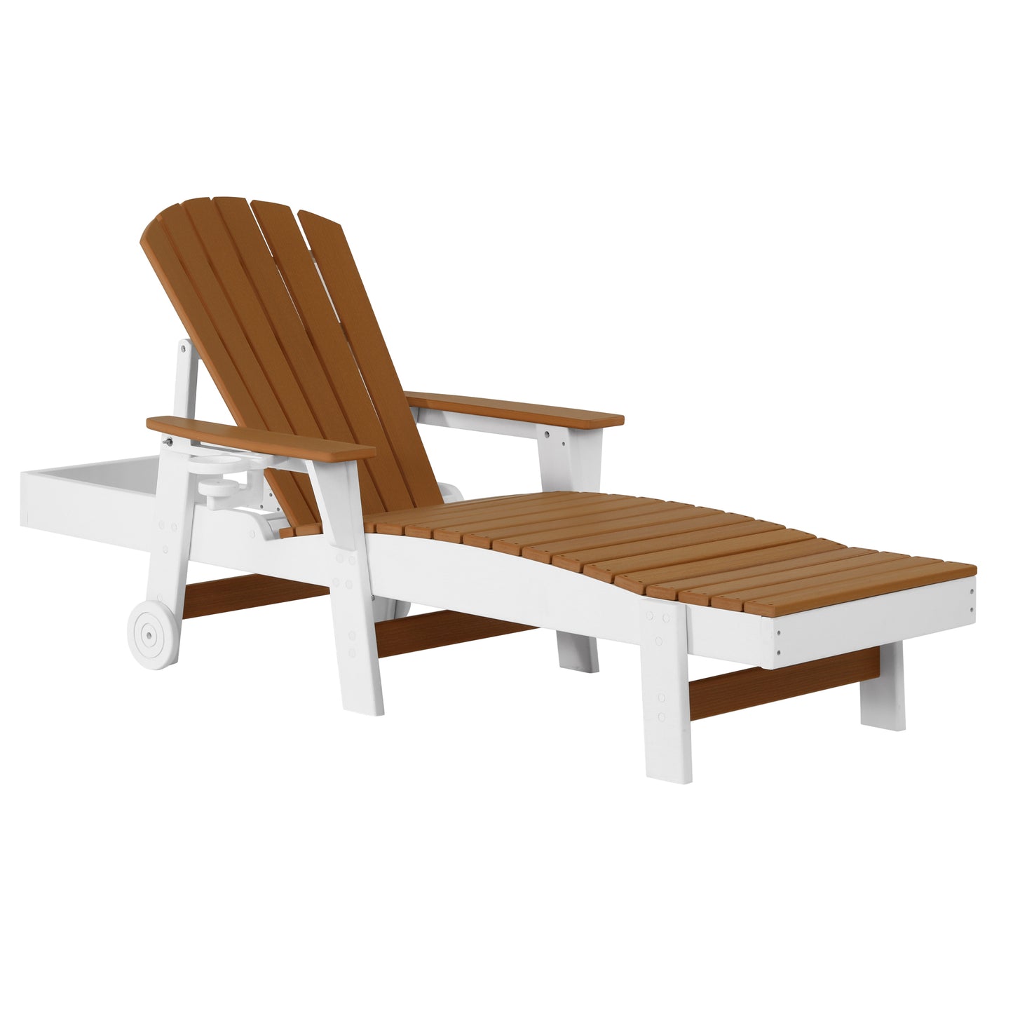 Heritage Ridge Adirondack Chaise Lounge with Arms and Wheels With Cup Holder