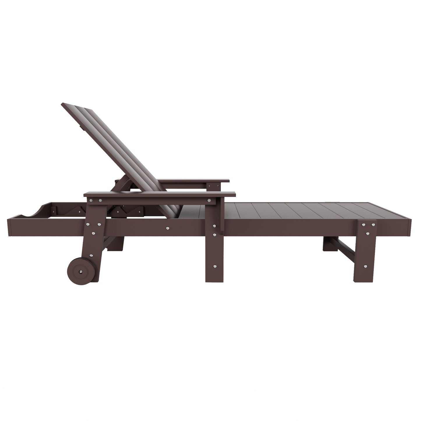 Malibu Modern All-Weather Outdoor Reclining Sun Lounger With Arm Rests & Wheels