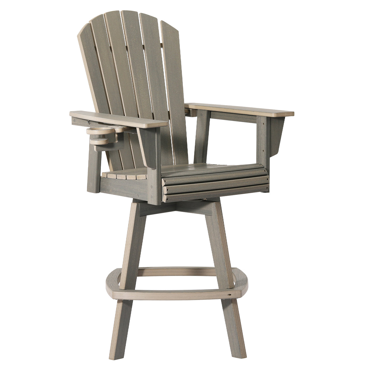Heritage Ridge Adirondack Swivel Bar Chair With Cup Holder