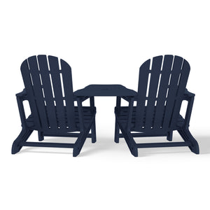 Set of Snap'n Lock Adirondack Chairs with Connecting Wedge Table (No Tools or Hardware)