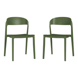 Patio Stacking Dining Side Chair (Set of 2)