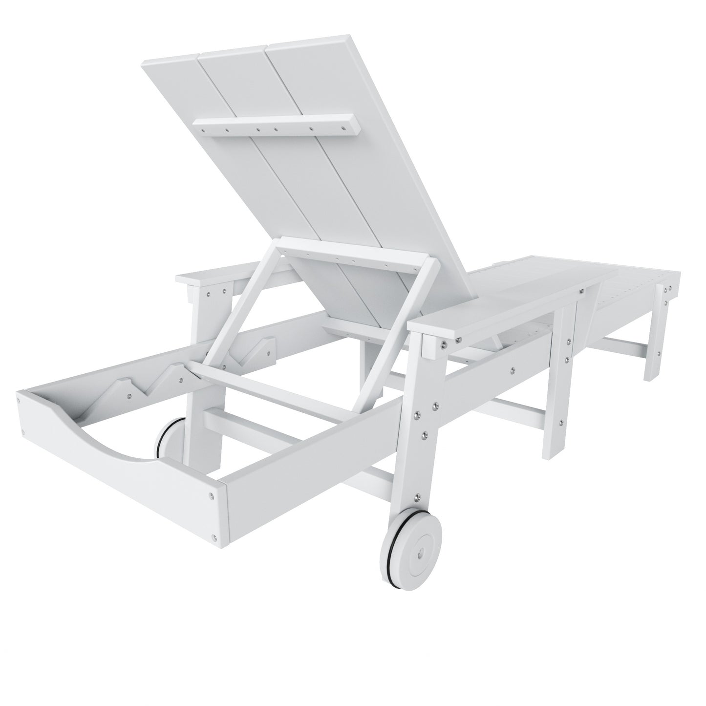 Malibu Modern All-Weather Outdoor Reclining Sun Lounger With Arm Rests & Wheels